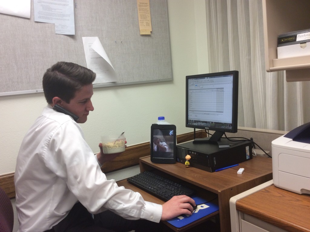 Can anyone say, "Men cant multitask?" Wicked awesome number collecting from the district leaders! Im calling and getting numbers on the phone from one district leader while skyping the other district leader as he gathers numbers from his district on his phone! Mega-number-collecting-inception!